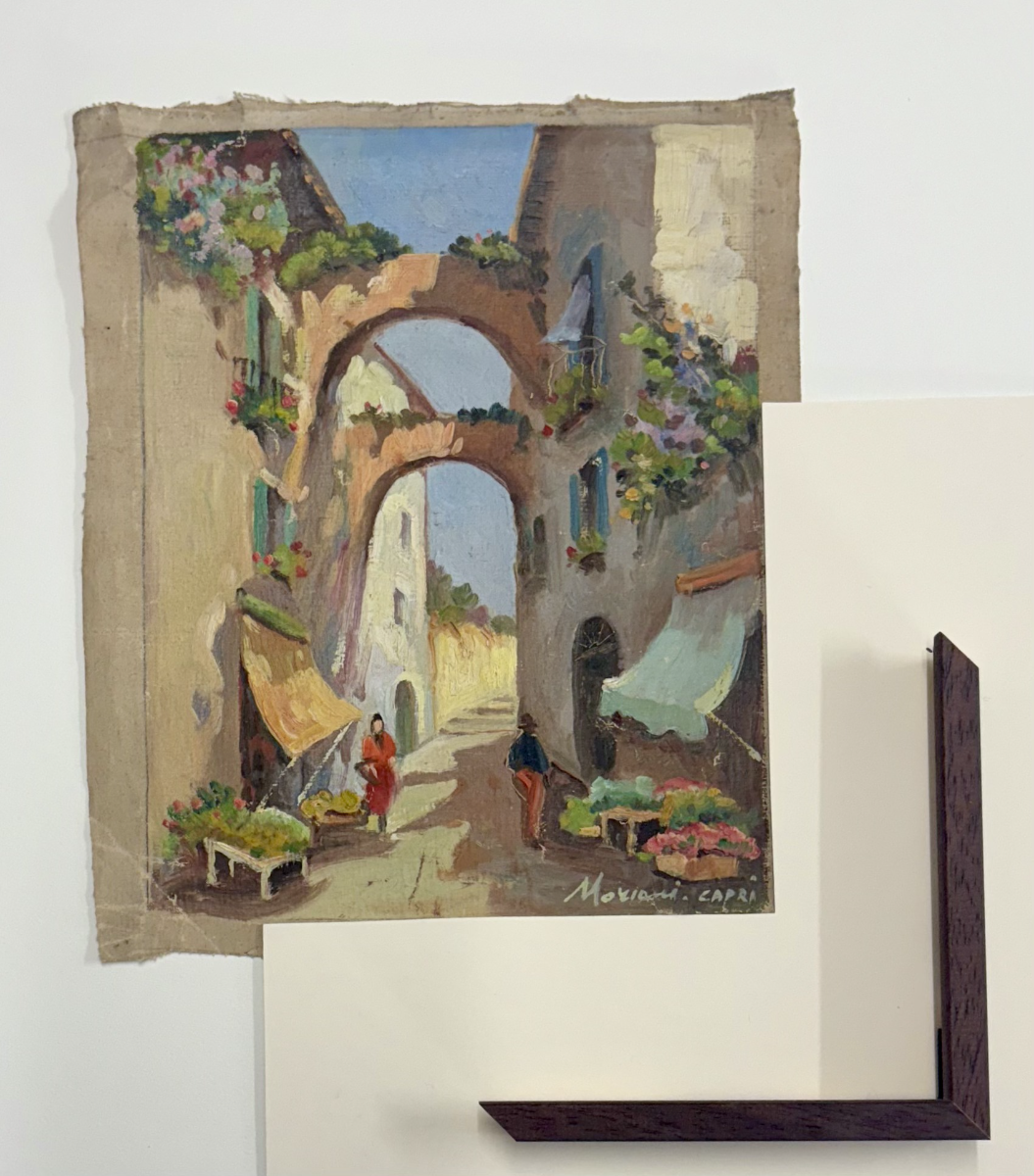 Moriani Capri oil painting before framing — Framehouse Brookfield