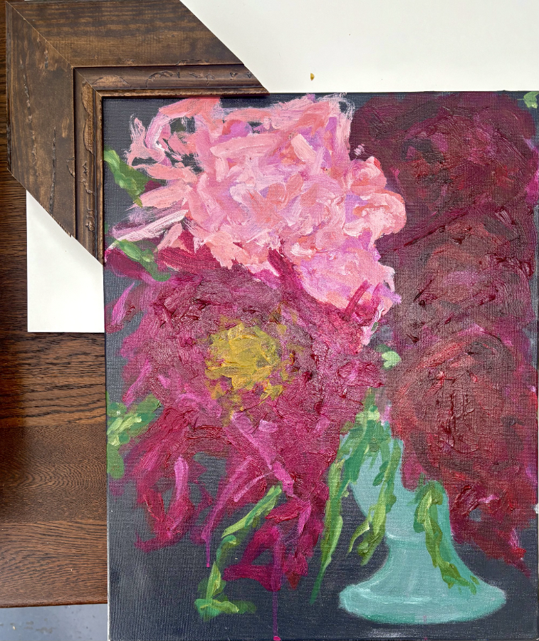 Framed peonies artwork, Framehouse Brookfield