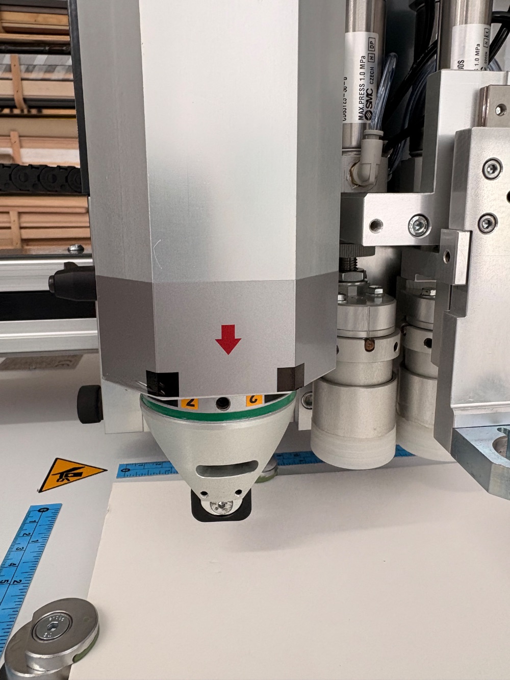 Valiani CMC cutter detail — precision matboard cutting at Framehouse
