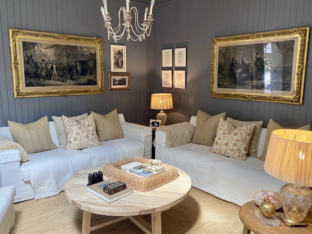 Framed artwork hung in a Brisbane west living room